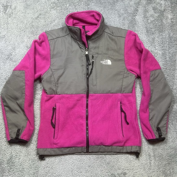 The North Face Denali Fleece Jacket Womens M Pink Gray Polartec Full Zip Outdoor - Picture 1 of 16